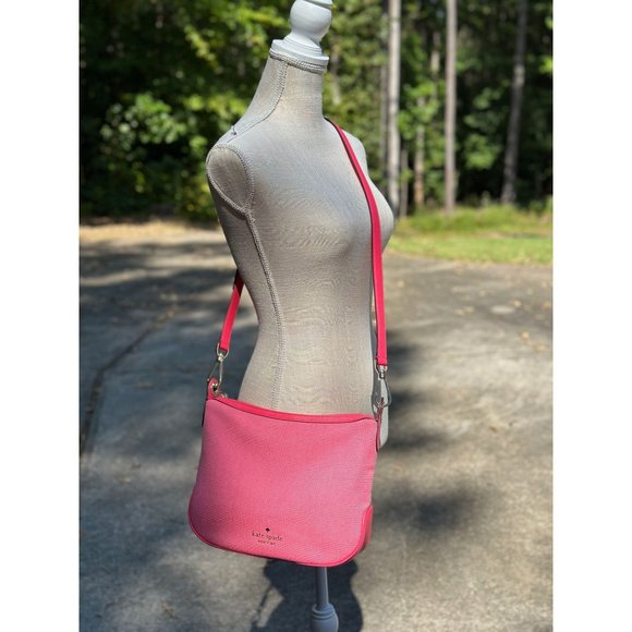 kate spade Rosie Canvas Crossbody Pink Peppercorn Coin Purse Extra Strap Dustbag - Picture 15 of 16